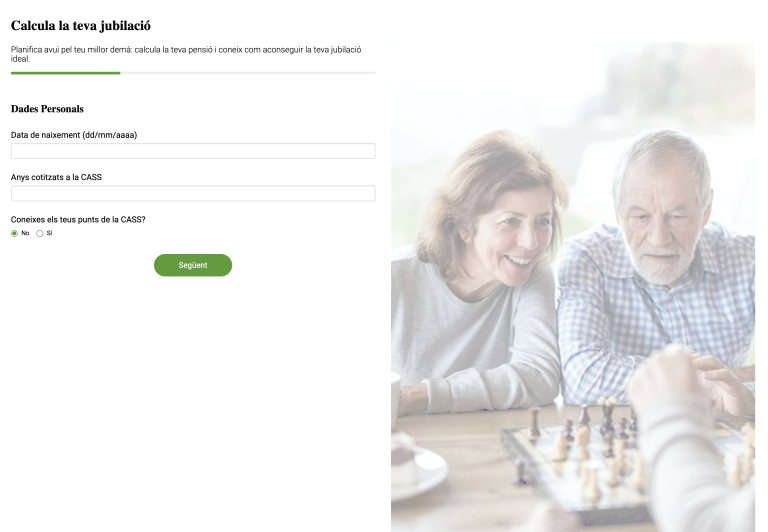 Creand / Crèdit Andorrà: simulador de pensiones