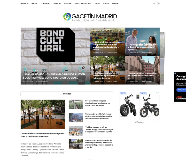 Gacetín Madrid: medio digital con web y app móvil